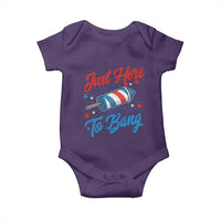 Funny Fireworks Just Here To Bang Baby Onesie American Flag Firecracker Rocket - Wonder Print Shop