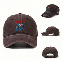Funny Fireworks Just Here To Bang Washed Cotton Baseball Cap American Flag Firecracker Rocket