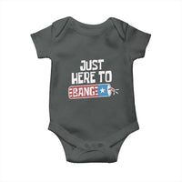 Funny Fireworks Just Here To Bang Baby Onesie American Flag Firecracker - Wonder Print Shop