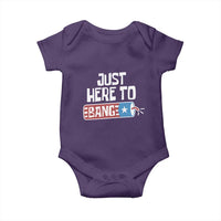 Funny Fireworks Just Here To Bang Baby Onesie American Flag Firecracker - Wonder Print Shop