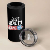 Funny Fireworks Just Here To Bang 4 in 1 Can Cooler Tumbler American Flag Firecracker - Wonder Print Shop