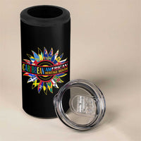 Funny Caribbean American Heritage Month 4 in 1 Can Cooler Tumbler Flower