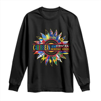 Funny Caribbean American Heritage Month Long Sleeve Shirt Flower