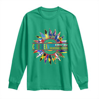 Funny Caribbean American Heritage Month Long Sleeve Shirt Flower