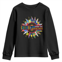 Funny Caribbean American Heritage Month Youth Sweatshirt Flower