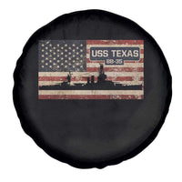 USS Texas BB35 WW1 WW2 Battleship USA American Flag Spare Tire Cover