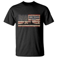 USS Texas BB35 WW1 WW2 Battleship USA American Flag T Shirt