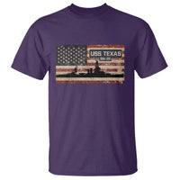 USS Texas BB35 WW1 WW2 Battleship USA American Flag T Shirt