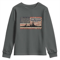 USS Texas BB35 WW1 WW2 Battleship USA American Flag Youth Sweatshirt