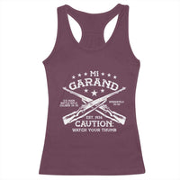 M1 Garand Rifle Gun WWII Watch Your Thumb EST 1936 Racerback Tank Top