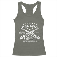 M1 Garand Rifle Gun WWII Watch Your Thumb EST 1936 Racerback Tank Top
