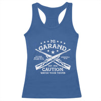 M1 Garand Rifle Gun WWII Watch Your Thumb EST 1936 Racerback Tank Top