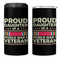 Proud Daughter Of A World War II Veteran 4 in 1 Can Cooler Tumbler US WWII Vet - Wonder Print Shop