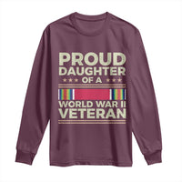 Proud Daughter Of A World War II Veteran Long Sleeve Shirt US WWII Vet - Wonder Print Shop