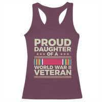 Proud Daughter Of A World War II Veteran Racerback Tank Top US WWII Vet - Wonder Print Shop