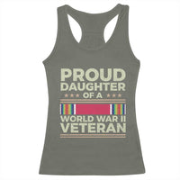 Proud Daughter Of A World War II Veteran Racerback Tank Top US WWII Vet - Wonder Print Shop