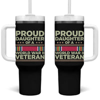 Proud Daughter Of A World War II Veteran Tumbler With Handle US WWII Vet - Wonder Print Shop