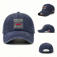 Proud Daughter Of A World War II Veteran Washed Cotton Baseball Cap US WWII Vet
