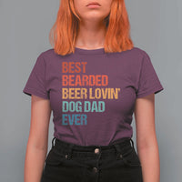 Best Bearded Beer Loving Dog Dad Ever T Shirt For Women Pet Lover Father's Day