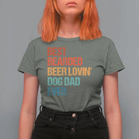 Best Bearded Beer Loving Dog Dad Ever T Shirt For Women Pet Lover Father's Day