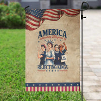 America Celebrating 250 Years Of Rejecting Kings 4th of July Patriotic Garden Flag