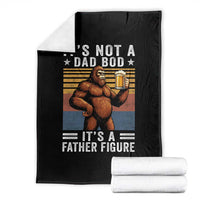 It Is Not A Dad Bod It Is A Father Figure Throw Blanket Funny Beer Bigfoot Dad Father's Day