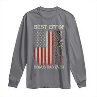 Best Effin Bonus Dad Ever Long Sleeve Shirt Step Dad Fathers Day Vintage American Flag