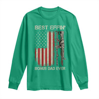 Best Effin Bonus Dad Ever Long Sleeve Shirt Step Dad Fathers Day Vintage American Flag