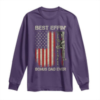 Best Effin Bonus Dad Ever Long Sleeve Shirt Step Dad Fathers Day Vintage American Flag