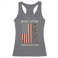 Best Effin Bonus Dad Ever Racerback Tank Top Step Dad Fathers Day Vintage American Flag