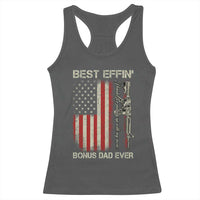 Best Effin Bonus Dad Ever Racerback Tank Top Step Dad Fathers Day Vintage American Flag