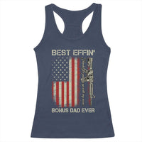 Best Effin Bonus Dad Ever Racerback Tank Top Step Dad Fathers Day Vintage American Flag