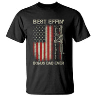 Best Effin Bonus Dad Ever T Shirt Step Dad Fathers Day Vintage American Flag