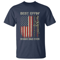 Best Effin Bonus Dad Ever T Shirt Step Dad Fathers Day Vintage American Flag