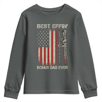 Best Effin Bonus Dad Ever Youth Sweatshirt Step Dad Fathers Day Vintage American Flag