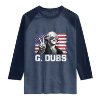 G Dubs George Washington Funny 4th Of July Raglan Shirt Vintage American Flag