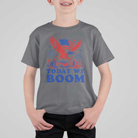 Today We Boom 4th of July Bald Eagle Fireworks T Shirt For Kid