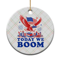 Today We Boom 4th of July Bald Eagle Fireworks Ceramic Ornament