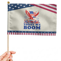 Today We Boom 4th of July Bald Eagle Fireworks Patriotic Handheld Flag