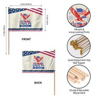 Today We Boom 4th of July Bald Eagle Fireworks Patriotic Handheld Flag