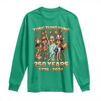Tung Tung Tung Sahur 250 Years American Long Sleeve Shirt Funny Brainrot Meme 4th of July