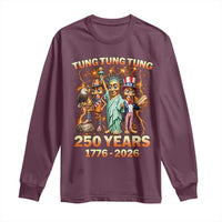 Tung Tung Tung Sahur 250 Years American Long Sleeve Shirt Funny Brainrot Meme 4th of July