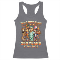 Tung Tung Tung Sahur 250 Years American Racerback Tank Top Funny Brainrot Meme 4th of July