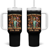 Tung Tung Tung Sahur 250 Years American Tumbler With Handle Funny Brainrot Meme 4th of July