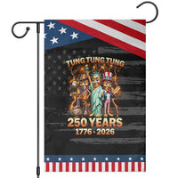Tung Tung Tung Sahur 250 Years American Patriotic Garden Flag Funny Brainrot Meme 4th of July