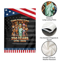 Tung Tung Tung Sahur 250 Years American Patriotic Garden Flag Funny Brainrot Meme 4th of July