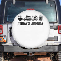 Funny Camping Spare Tire Cover Today's Agenda Coffee Van Beer Campfire