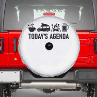 Funny Camping Spare Tire Cover Today's Agenda Coffee Van Beer Campfire