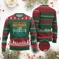 Funny I Am A Multitasker I Can Listen Ignore And Forget All At The Same Ugly Christmas Sweater - Wonder Print Shop