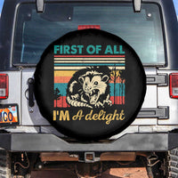 Funny First Of All I Am A Delight Spare Tire Cover Retro Angry Opossum - Wonder Print Shop